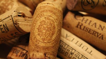 Wine corks stacked on each other